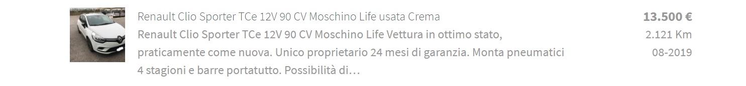 Renault Clio Sporter TCe 12V 90 CV Moschino Life locandina Auto usate Crema